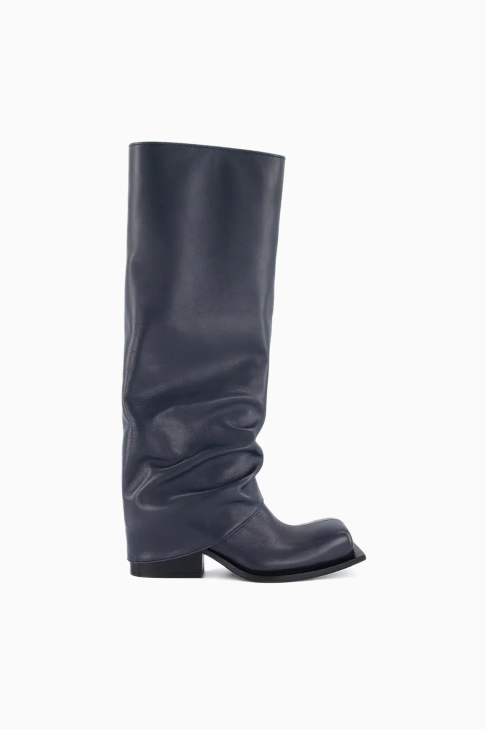 Havva Chunky Heel Trouser Boots - Navy