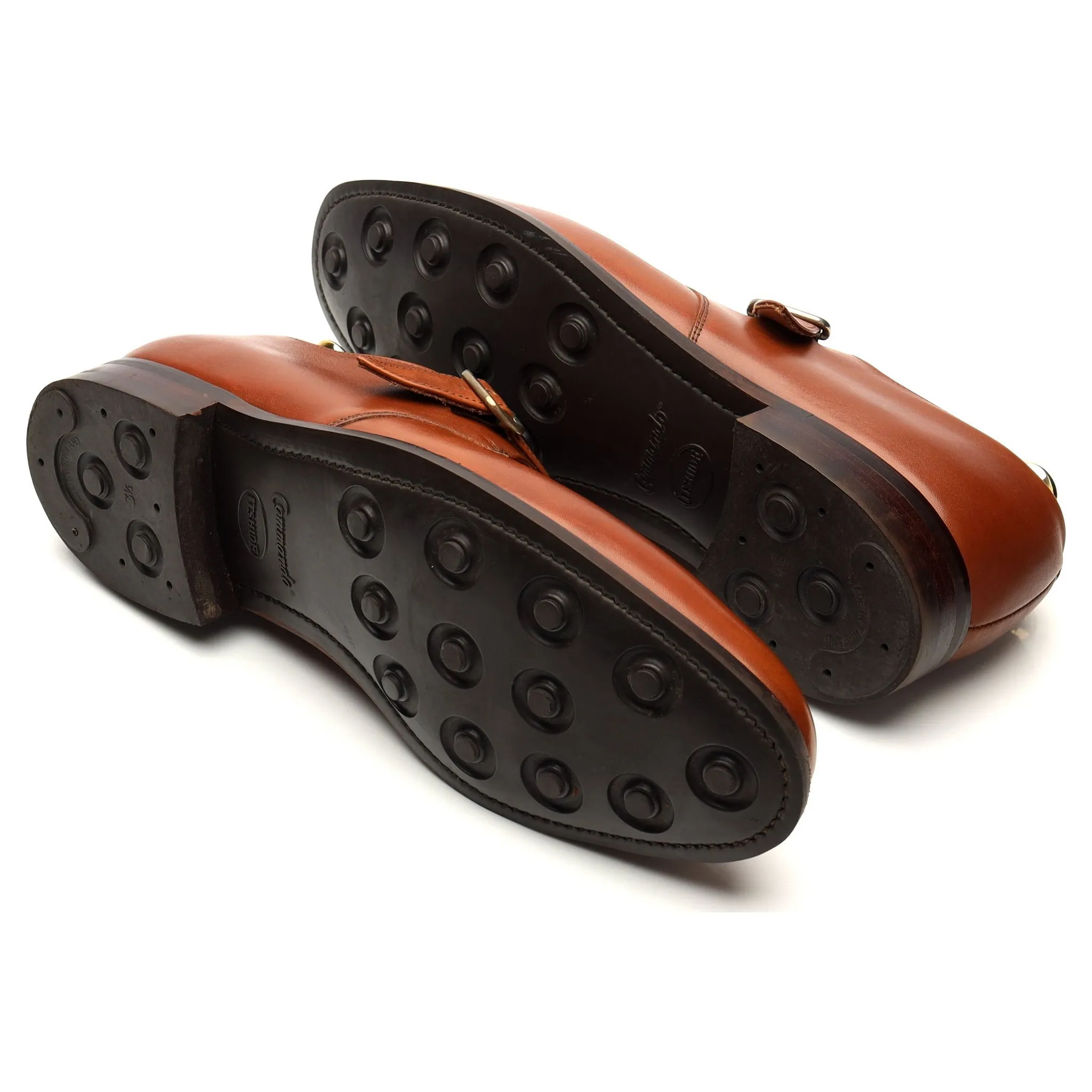 Herring 'Didsbury' Tan Brown Leather Monk Strap UK 10 F