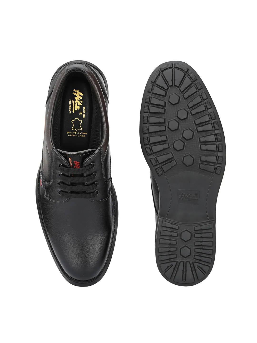 Hitz Men's Black Synthetic Lace-up Casual Shoes