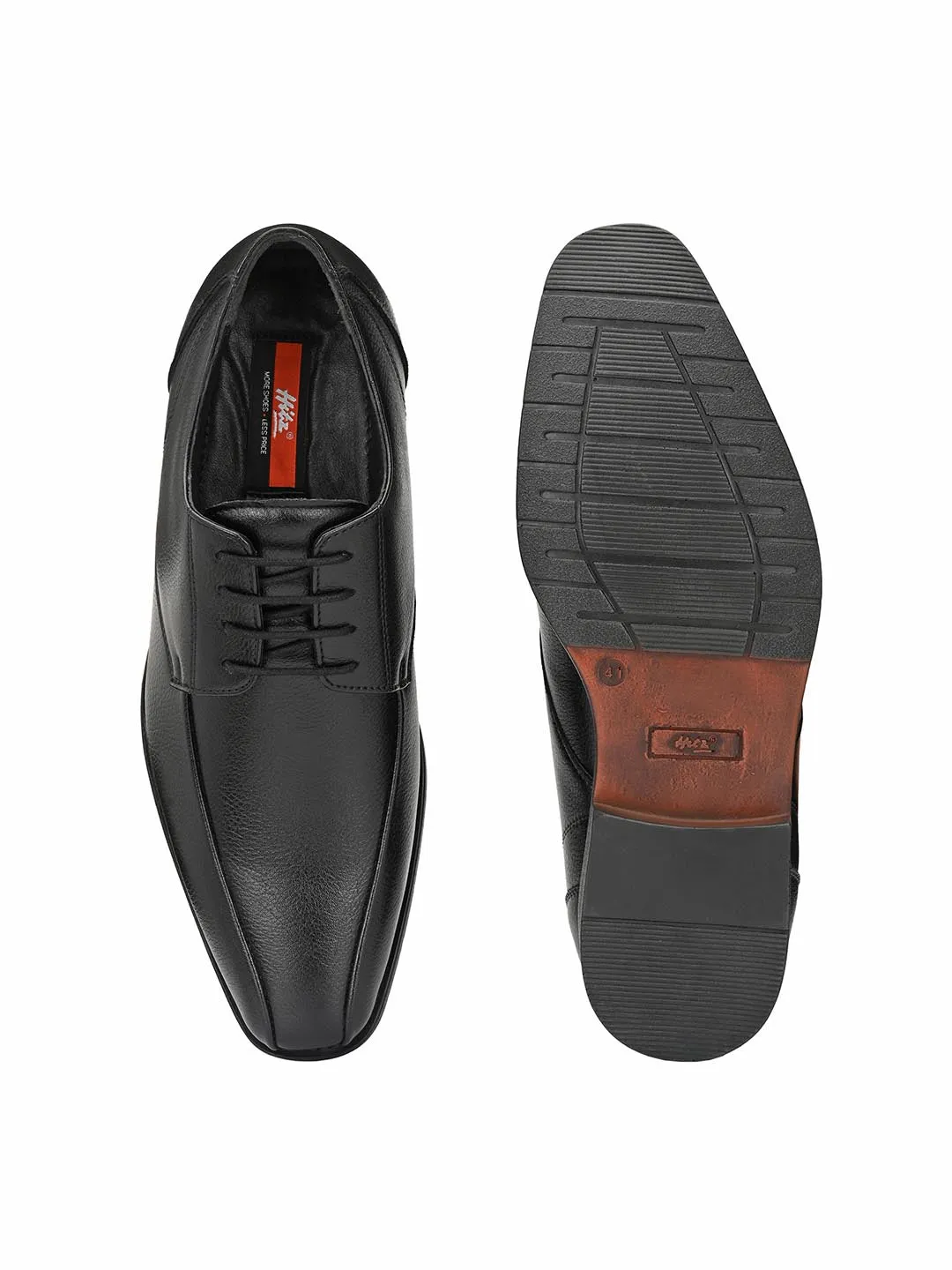 Hitz Men's Black Synthetic Lace-up Formal Shoes