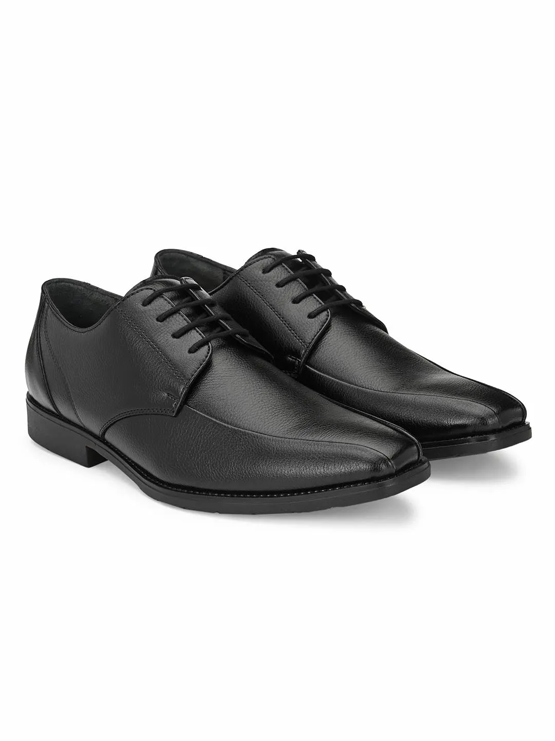 Hitz Men's Black Synthetic Lace-up Formal Shoes