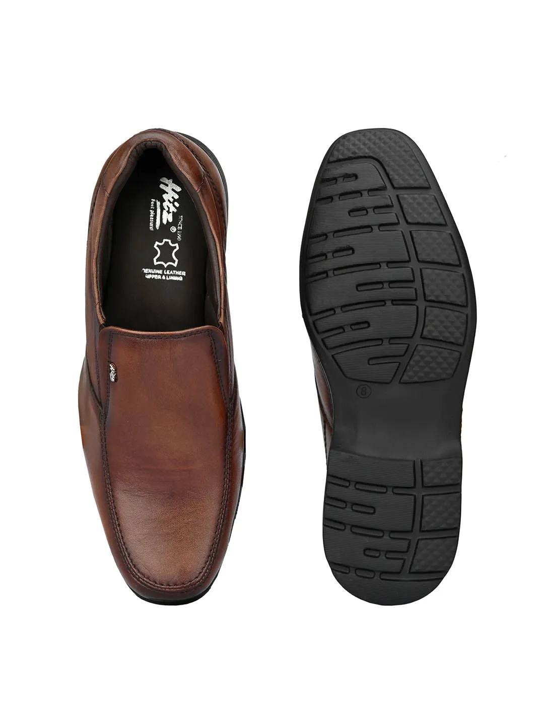 Hitz Men's Brown Leather Lace-up Comfort Shoes