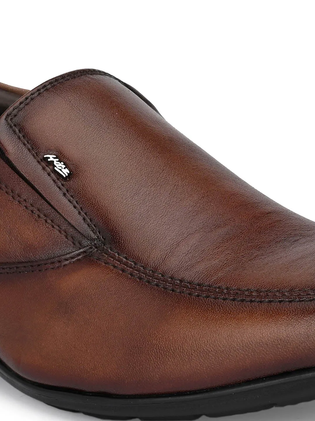 Hitz Men's Brown Leather Lace-up Comfort Shoes
