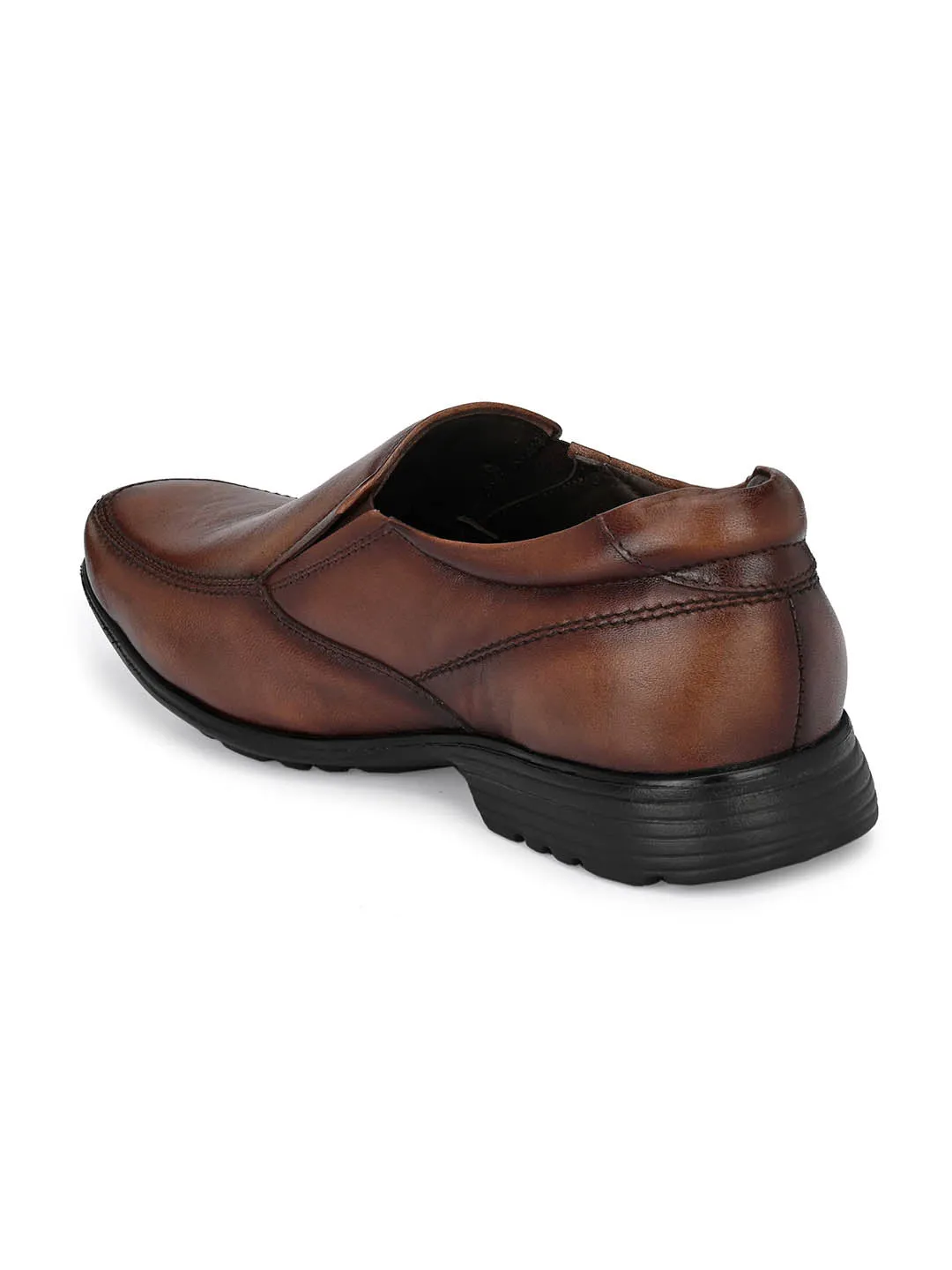 Hitz Men's Brown Leather Lace-up Comfort Shoes
