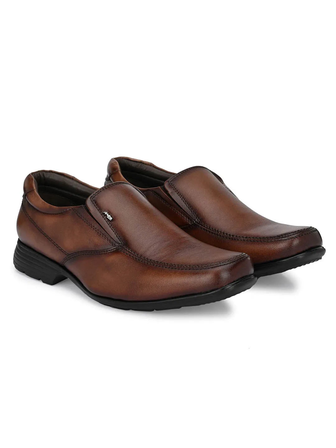 Hitz Men's Brown Leather Lace-up Comfort Shoes