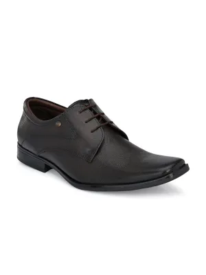 Hitz Men's Brown Leather Lace-up Formal Shoes