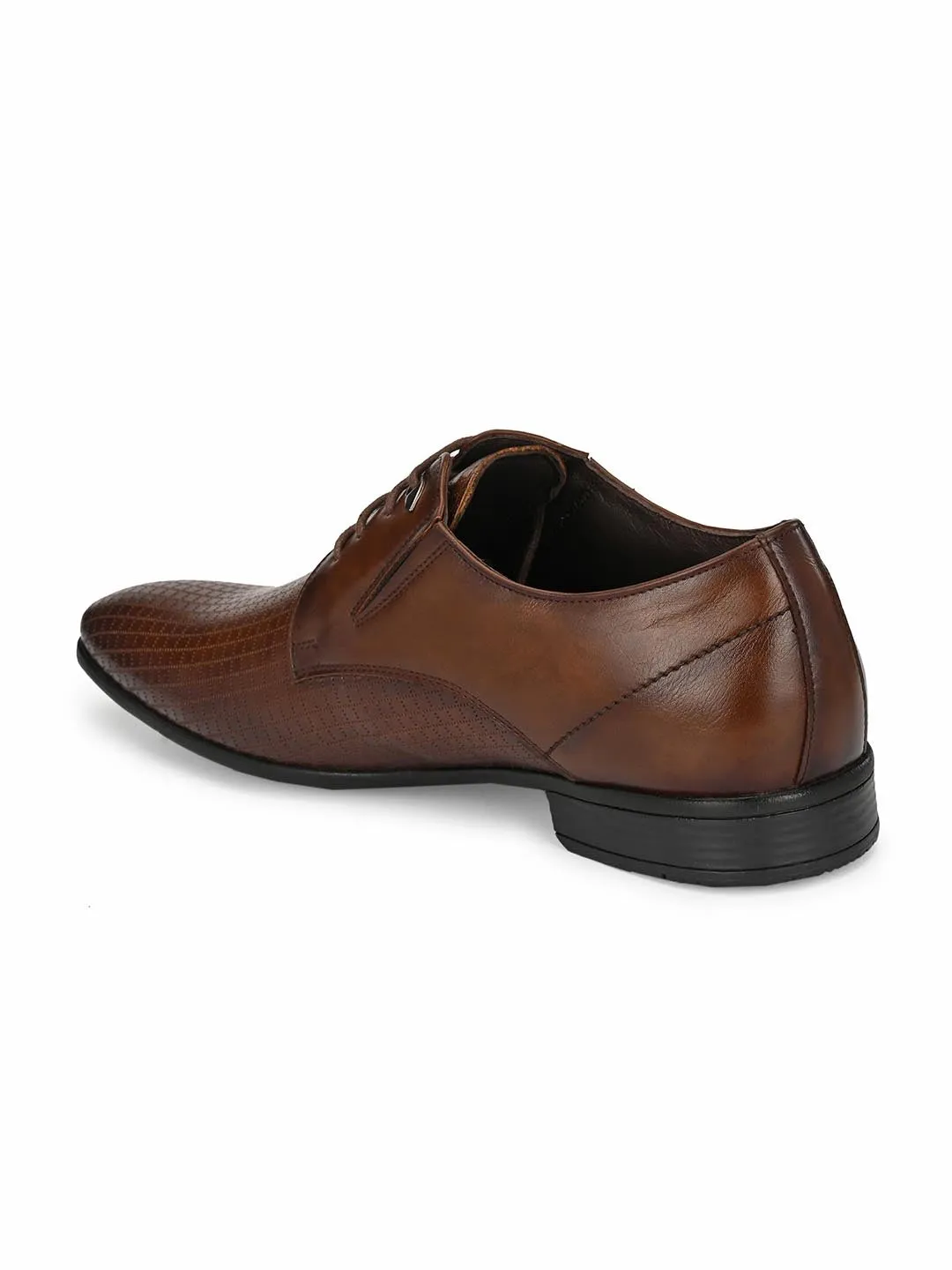 Hitz Men's Brown Synthetic Lace-up Formal Shoes