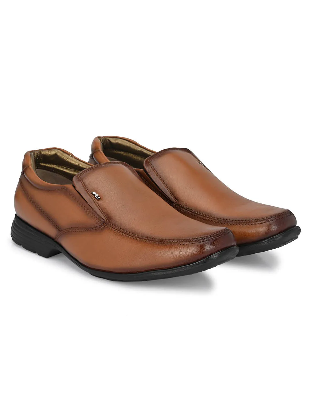 Hitz Men's Tan Leather Lace-up Comfort Shoes