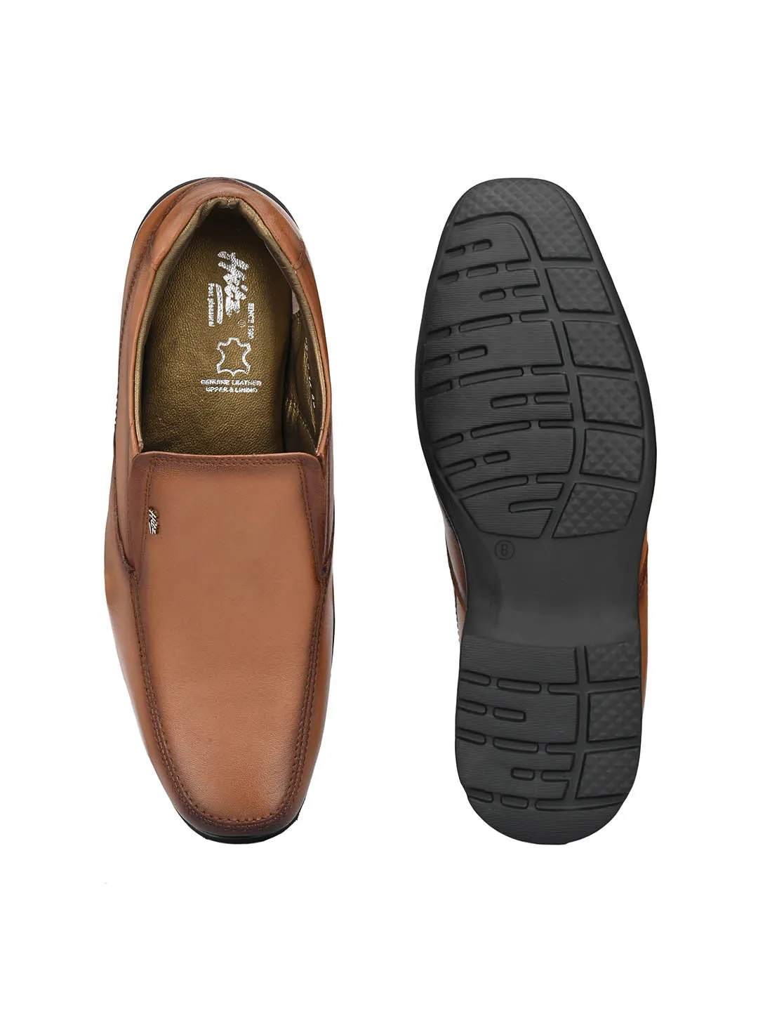 Hitz Men's Tan Leather Lace-up Comfort Shoes