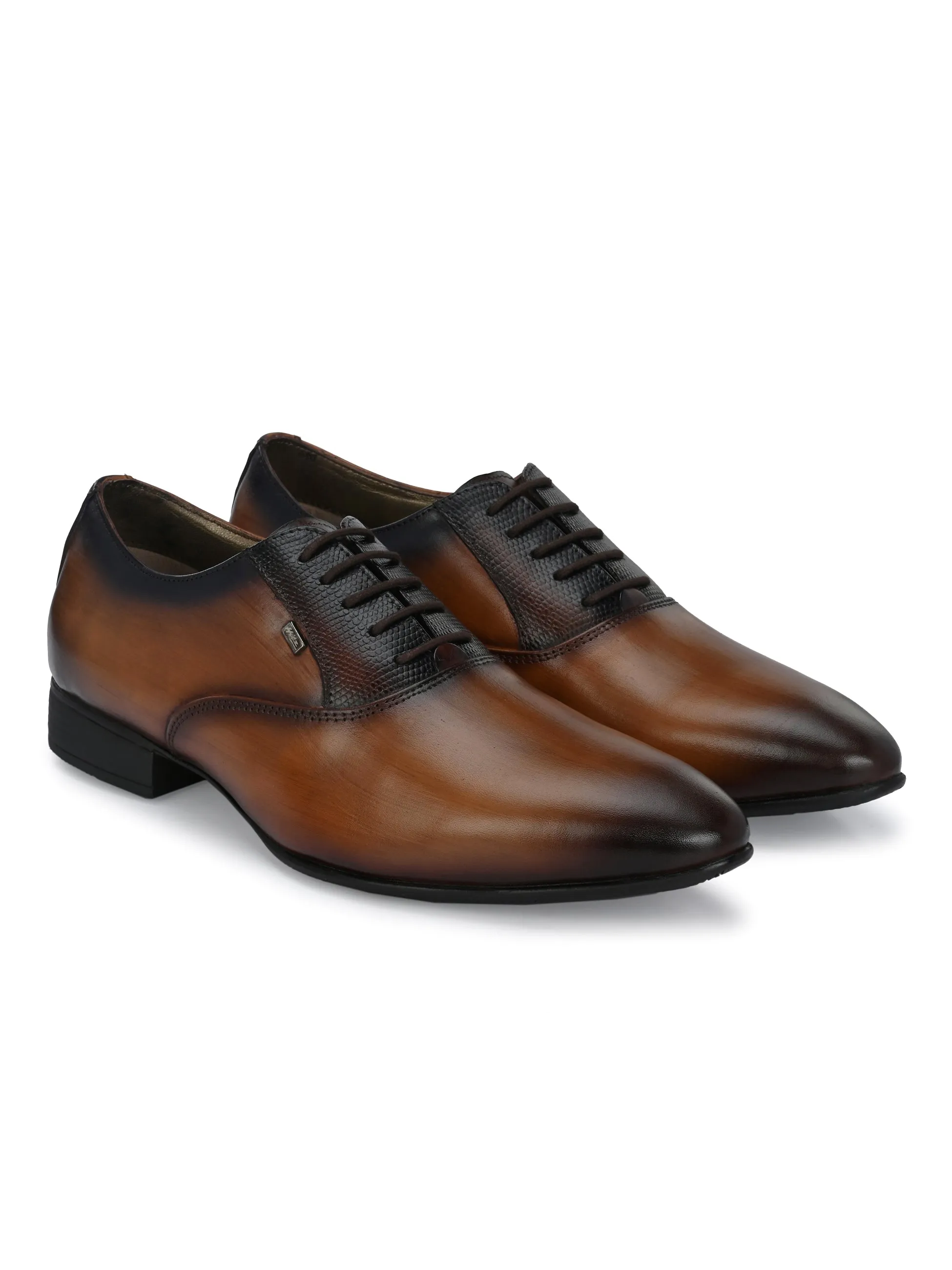 HITZ7055 Men's Tan Leather Formal Lace Up Shoes