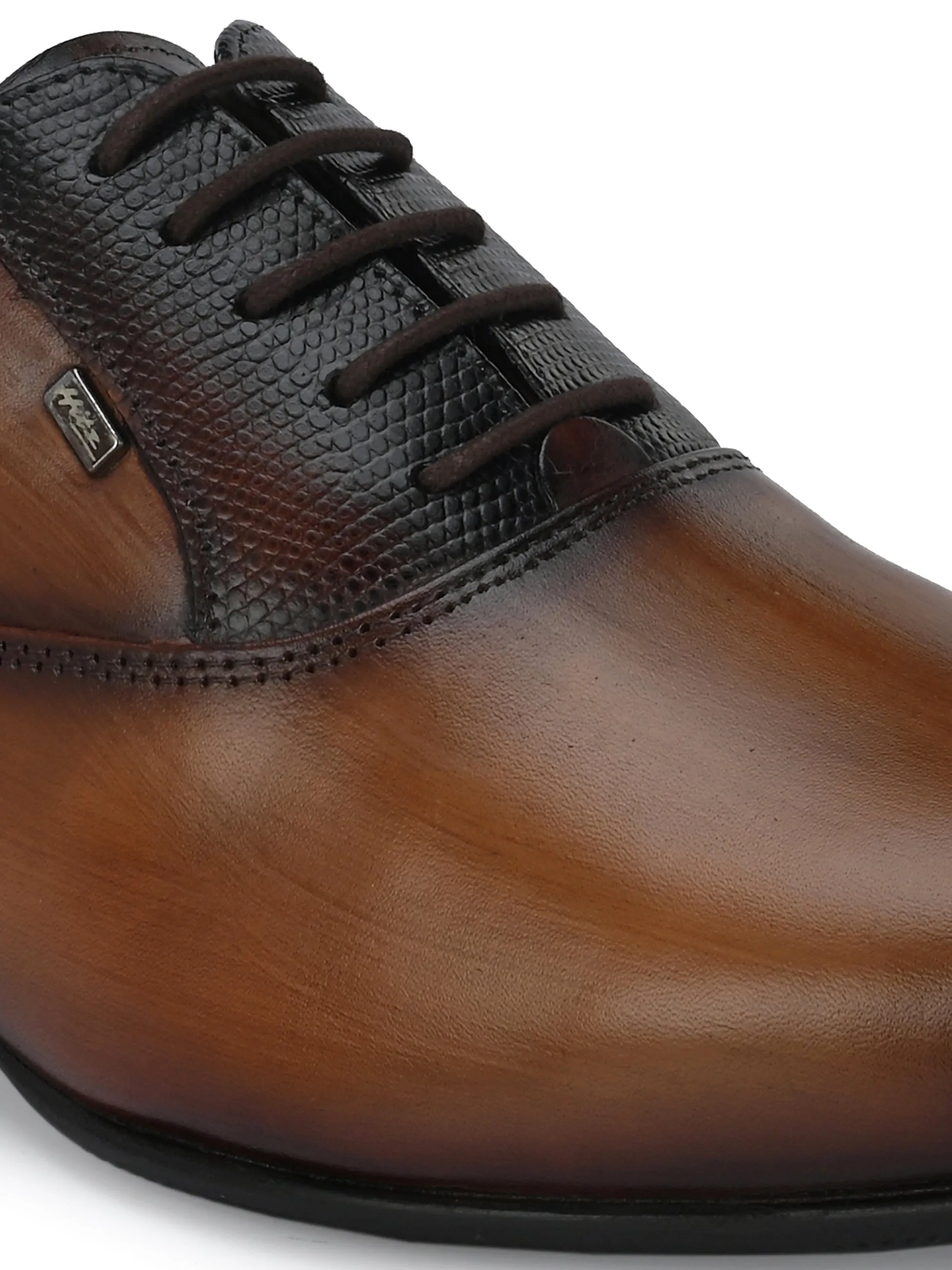 HITZ7055 Men's Tan Leather Formal Lace Up Shoes
