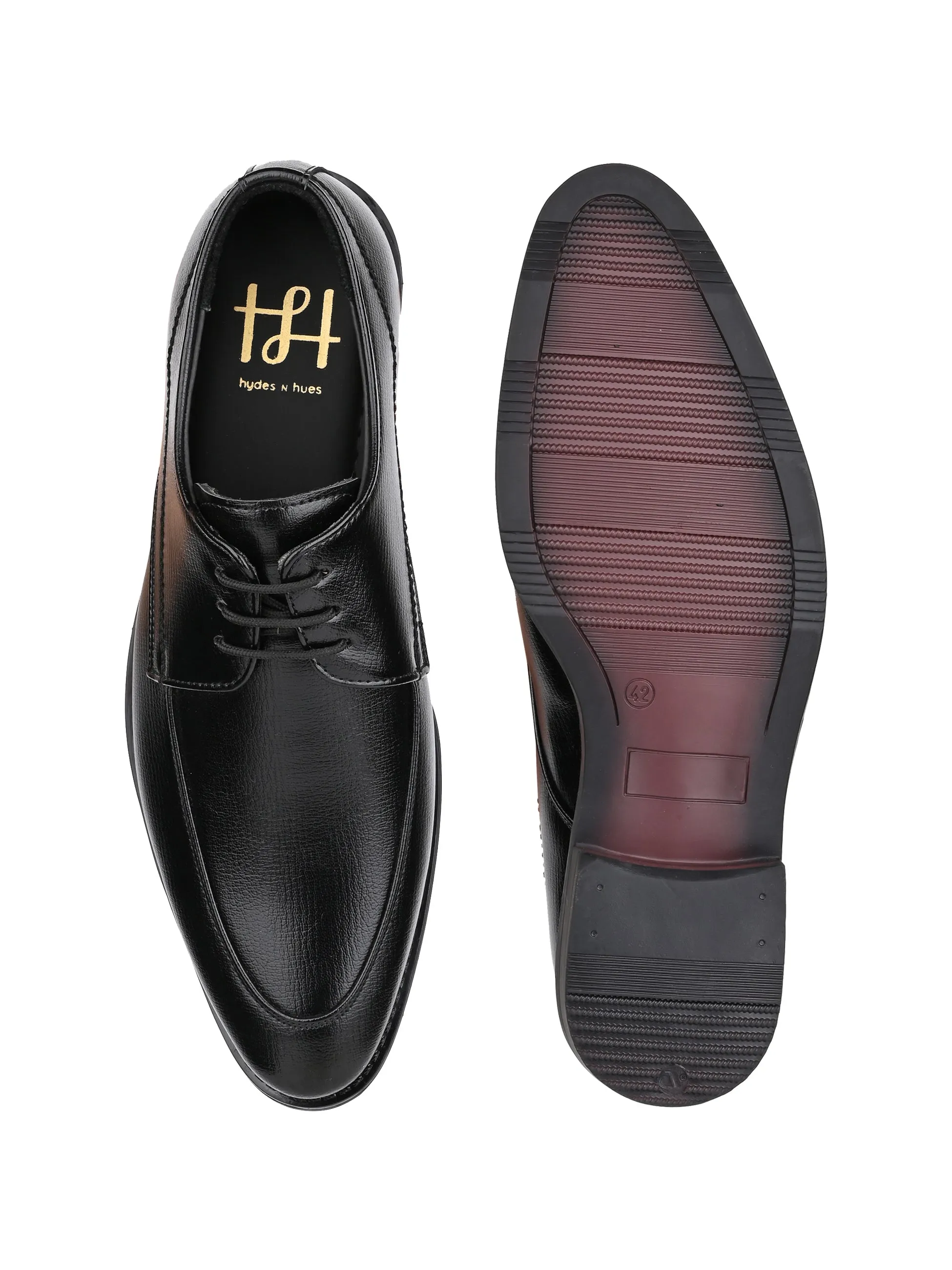 Hydes N Hues Men Black Printed Lace-ups