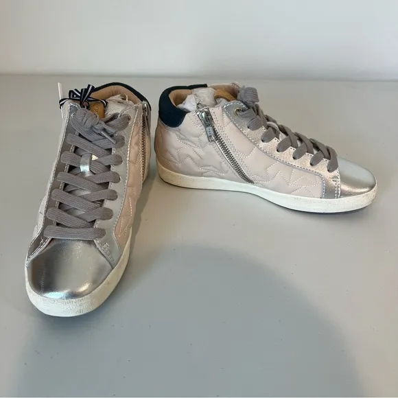Joules Womens Tildy Mid Leather Lace Up Trainers Stars Adult, Size 5, NWT