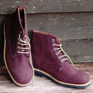 Katla Burel Lace-Up Boots - Cherry