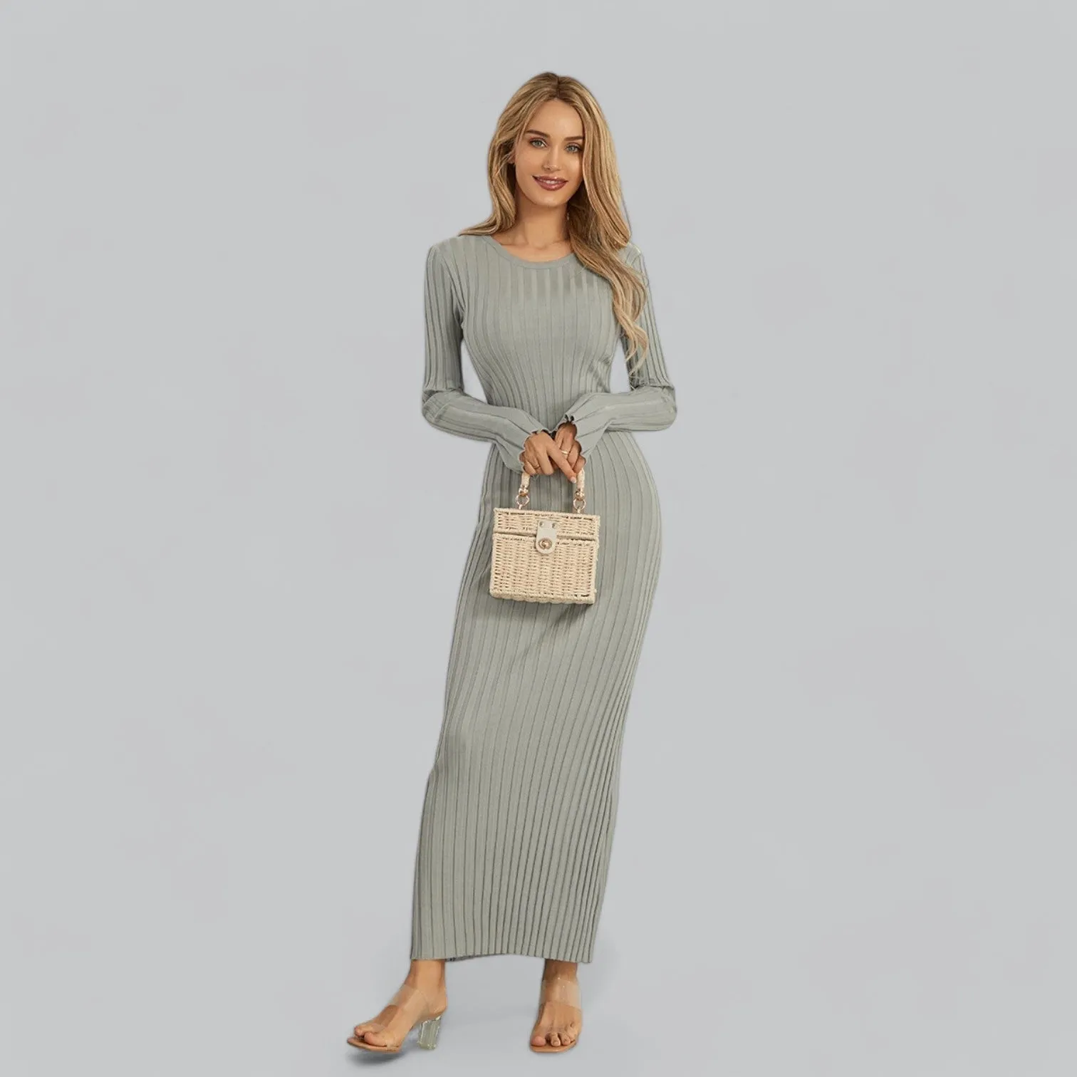 Lace-Up Long Sleeve Maxi Dress | Classy Design, Comfortable Fit, Perfect for Formal Events