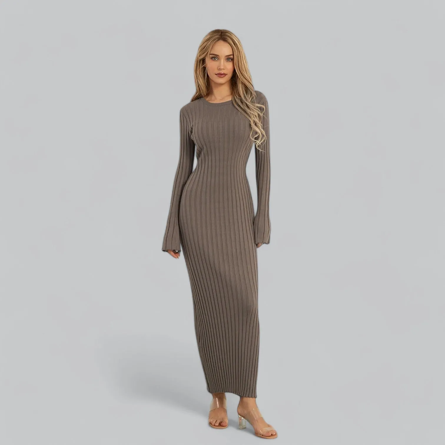 Lace-Up Long Sleeve Maxi Dress | Classy Design, Comfortable Fit, Perfect for Formal Events