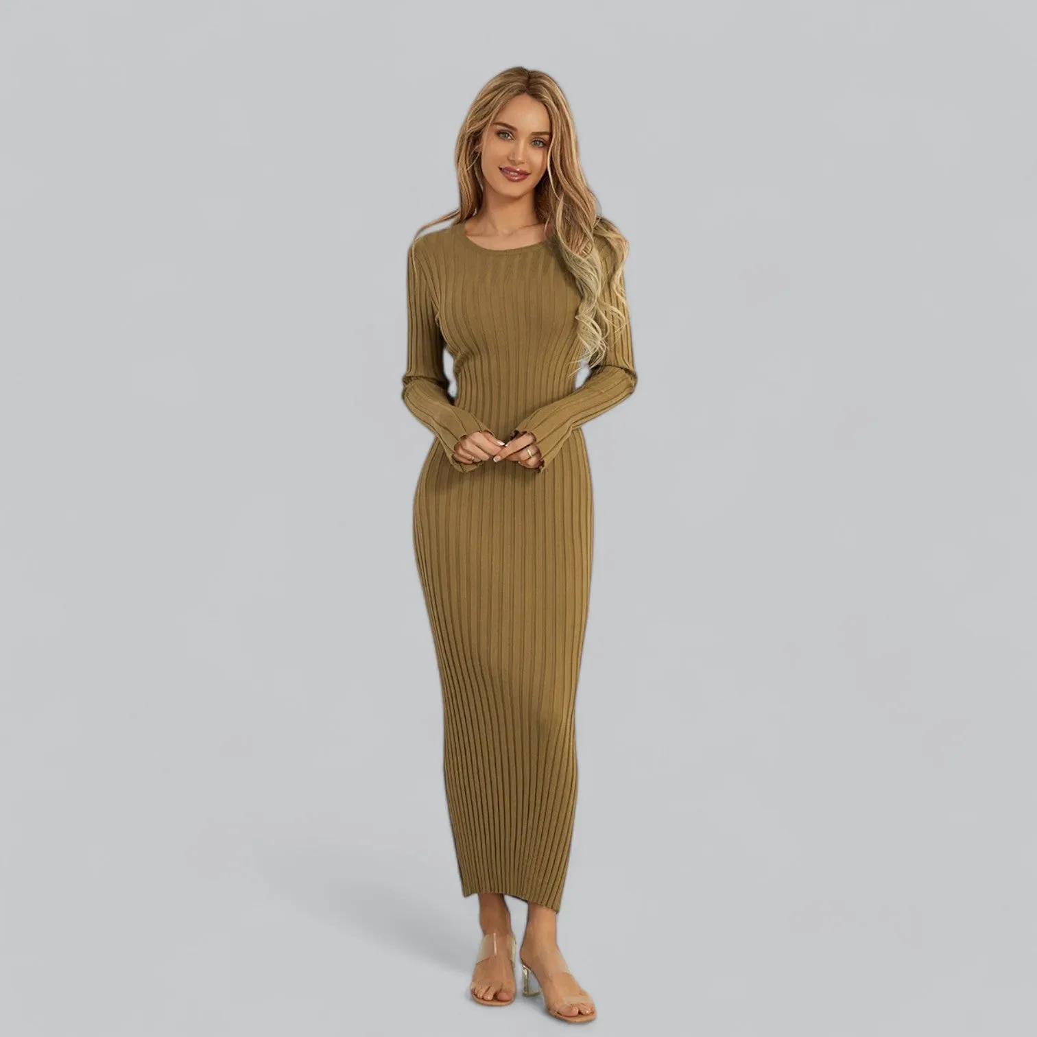 Lace-Up Long Sleeve Maxi Dress | Classy Design, Comfortable Fit, Perfect for Formal Events
