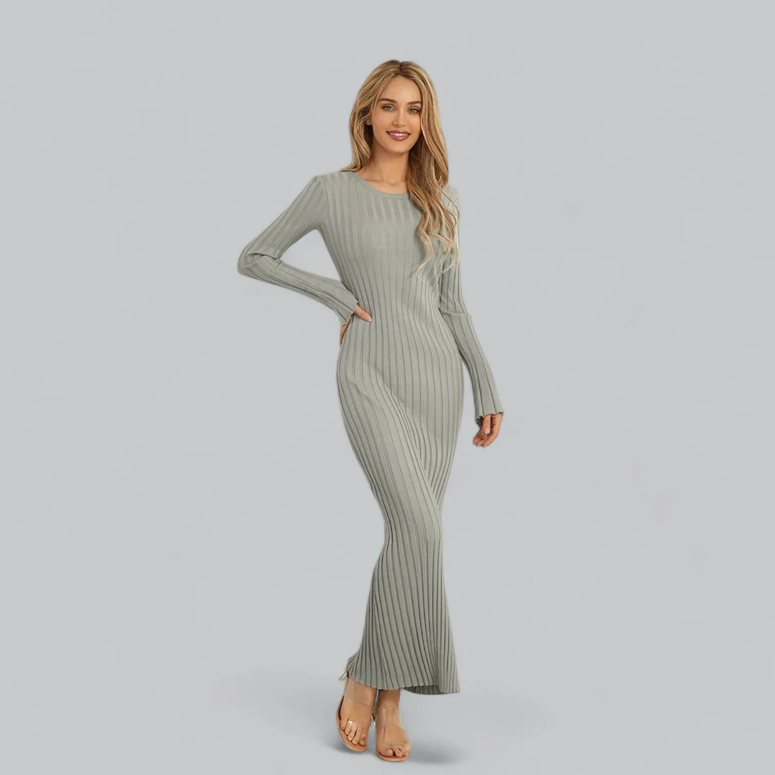 Lace-Up Long Sleeve Maxi Dress | Classy Design, Comfortable Fit, Perfect for Formal Events