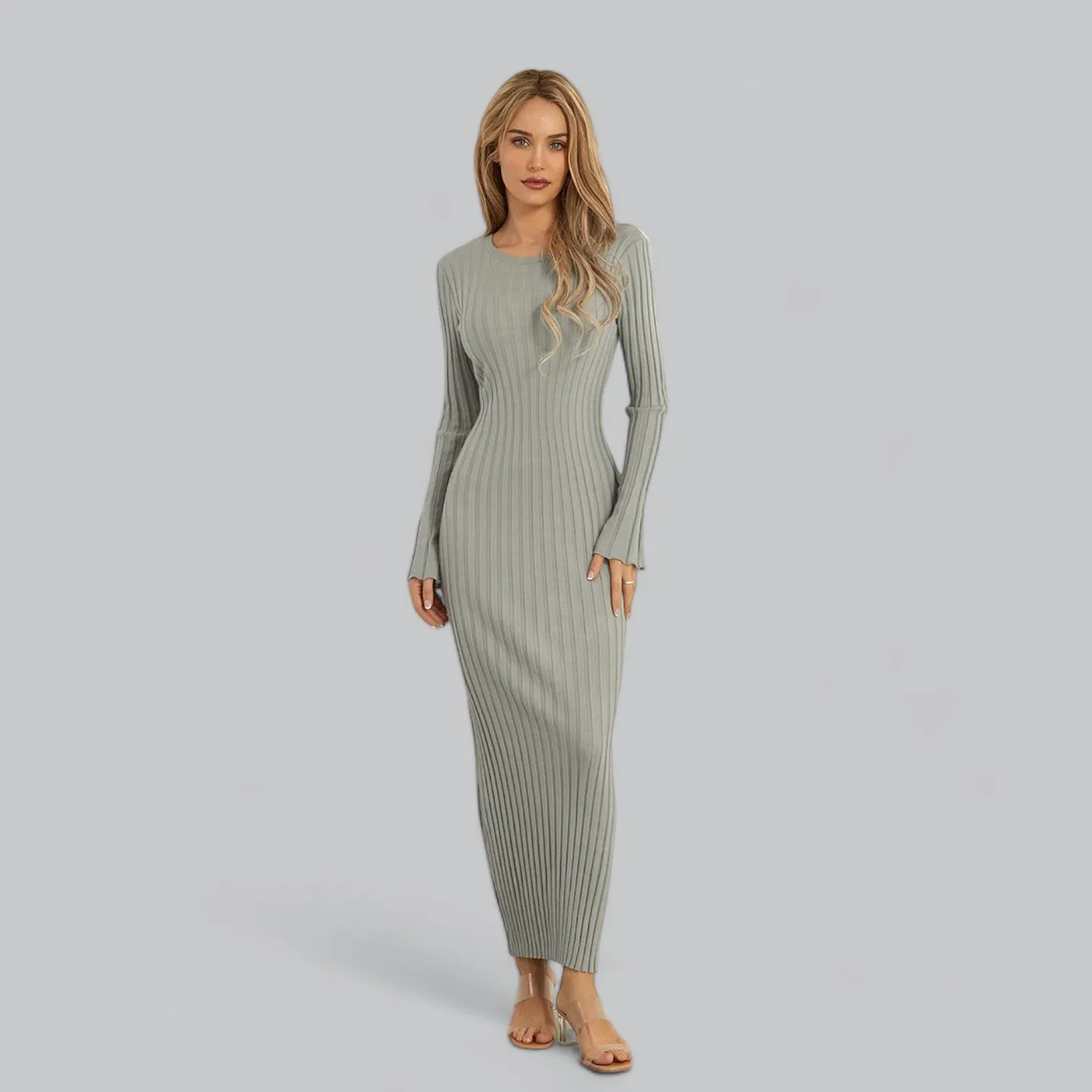 Lace-Up Long Sleeve Maxi Dress | Classy Design, Comfortable Fit, Perfect for Formal Events