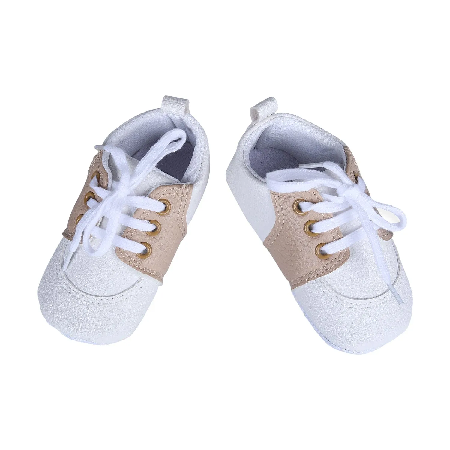 Lace-Up Stylish Leather Sneaker Shoes - White