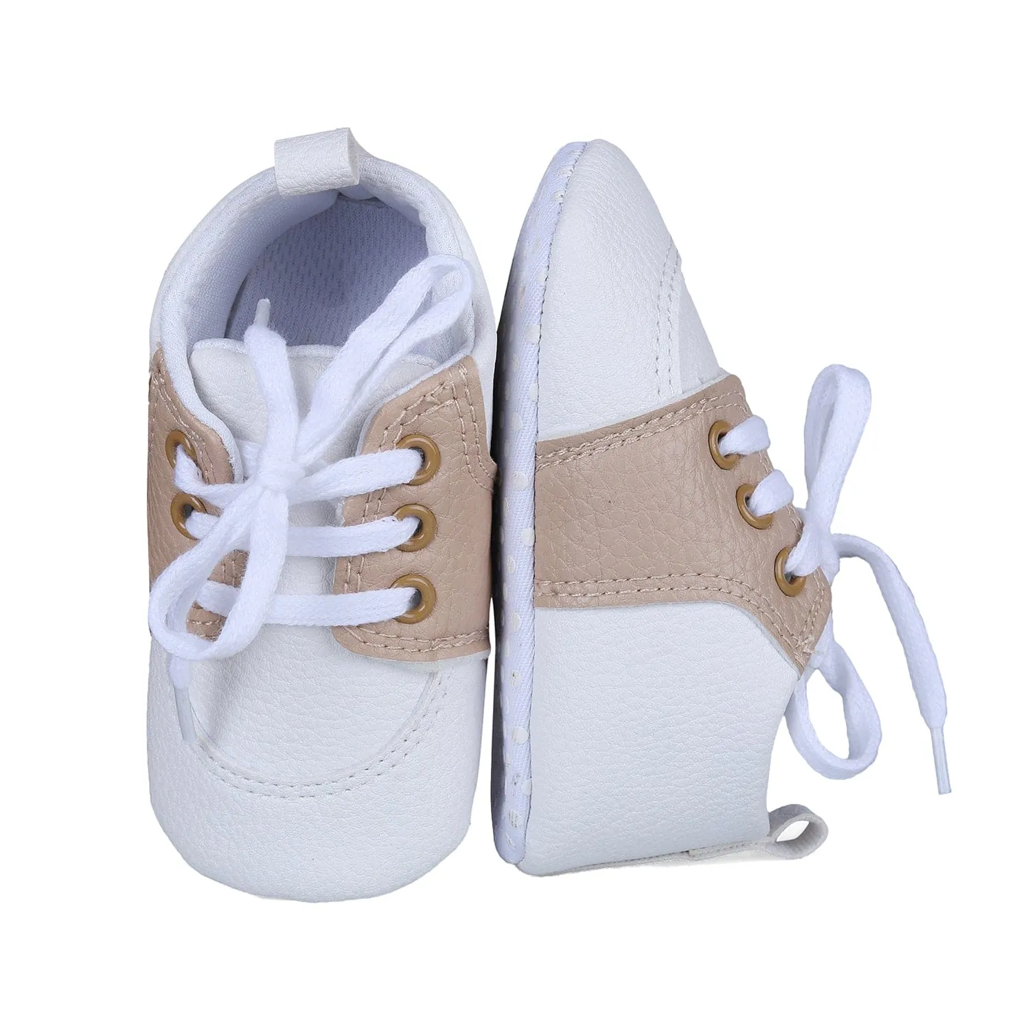 Lace-Up Stylish Leather Sneaker Shoes - White