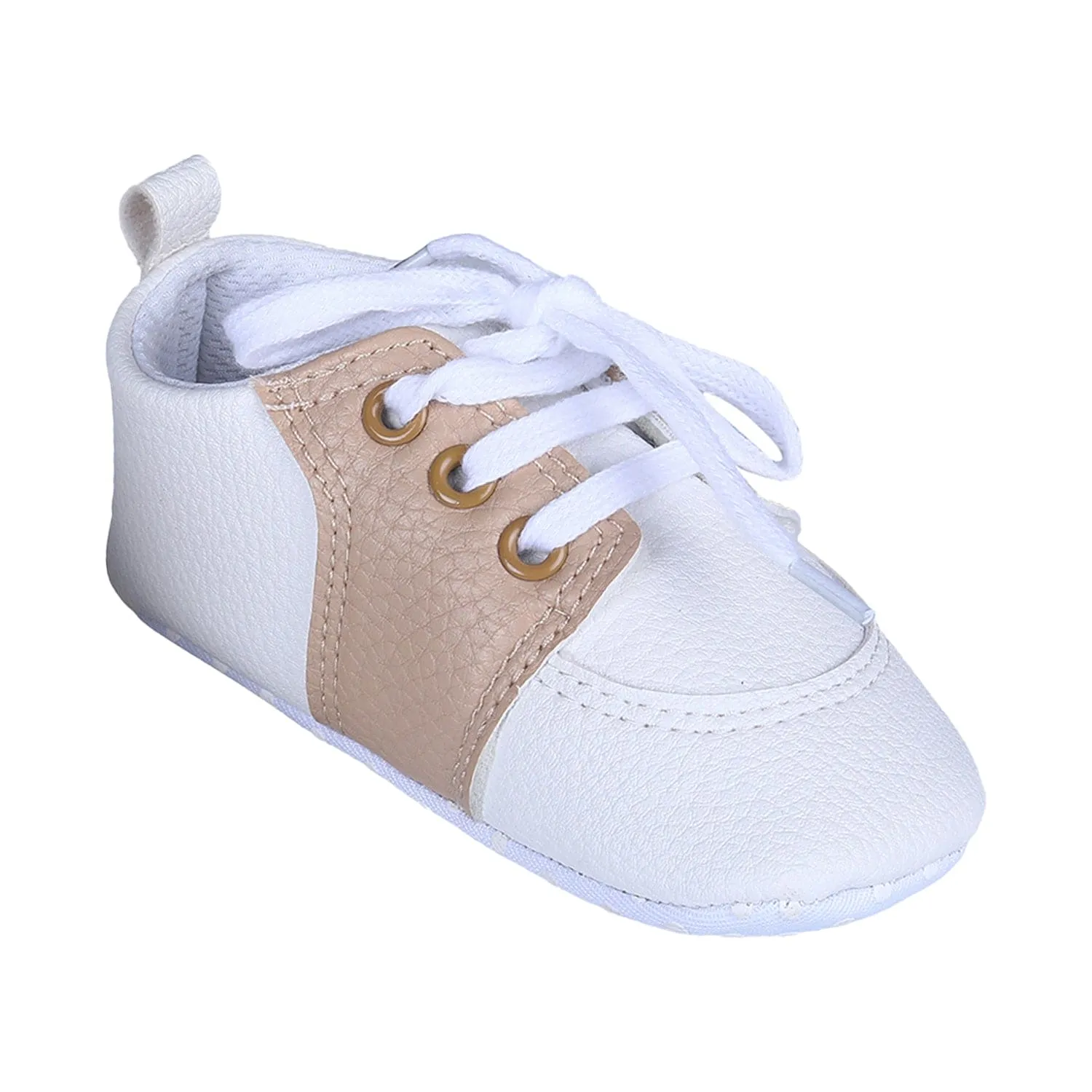 Lace-Up Stylish Leather Sneaker Shoes - White