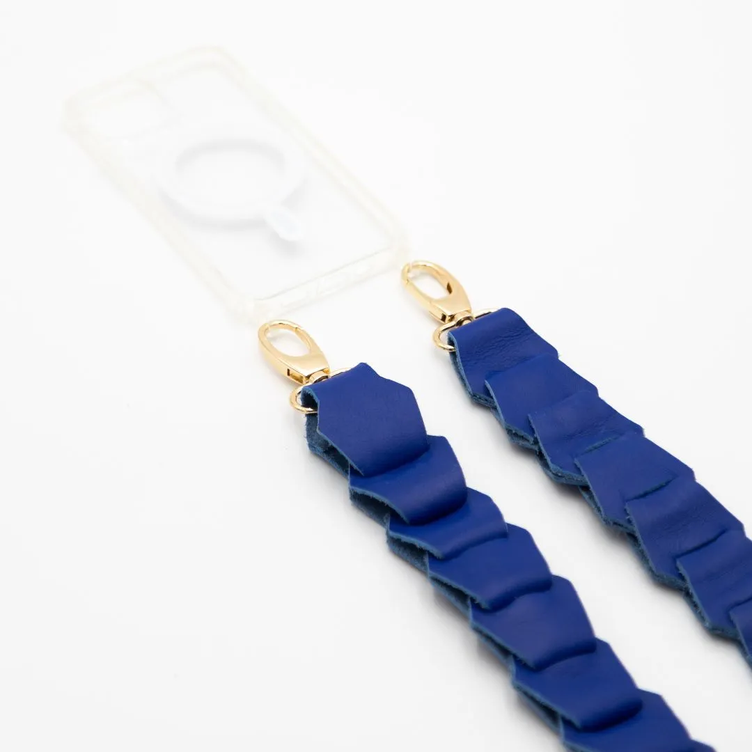 Leather Link strap - Cobalt Blue w Gold Fittings