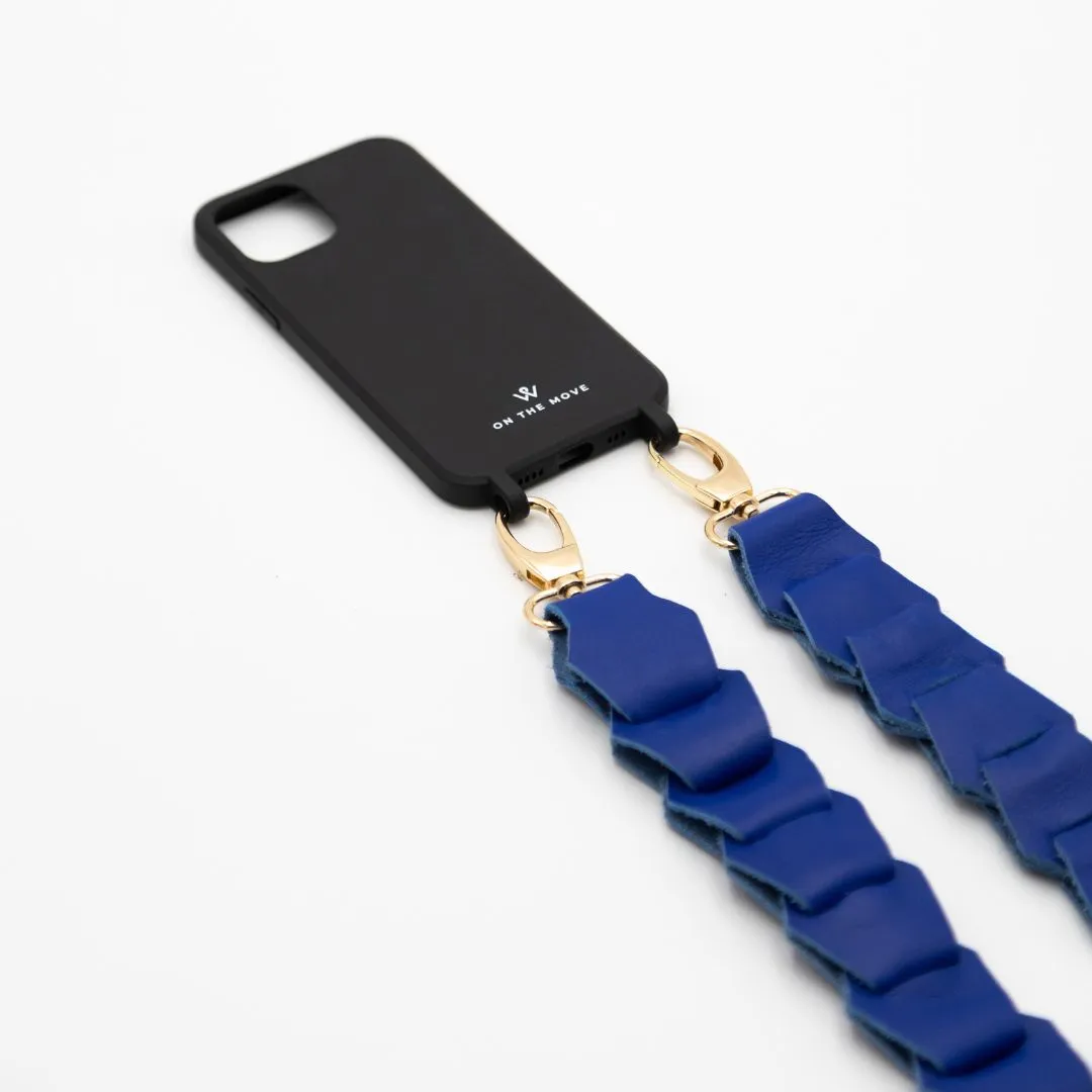 Leather Link strap - Cobalt Blue w Gold Fittings