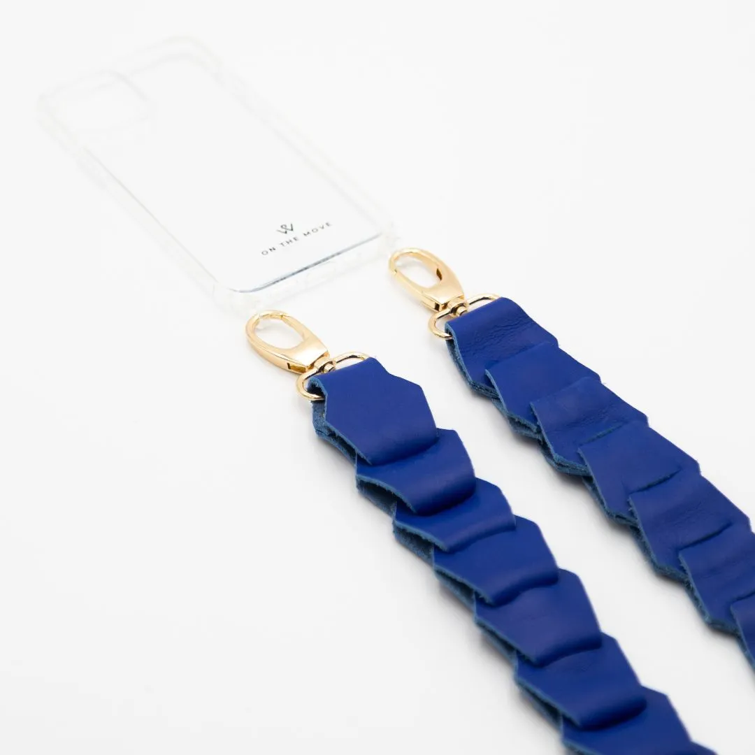 Leather Link strap - Cobalt Blue w Gold Fittings