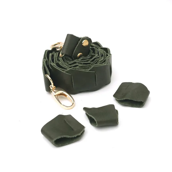 Leather Link strap - Olive w Gold Fittings
