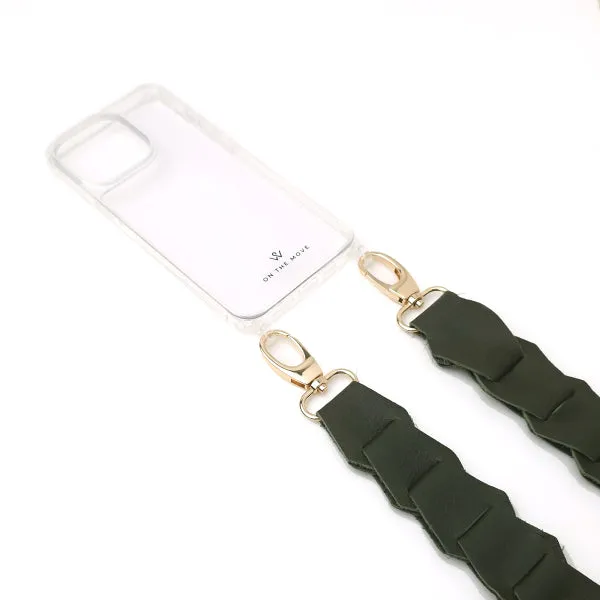 Leather Link strap - Olive w Gold Fittings