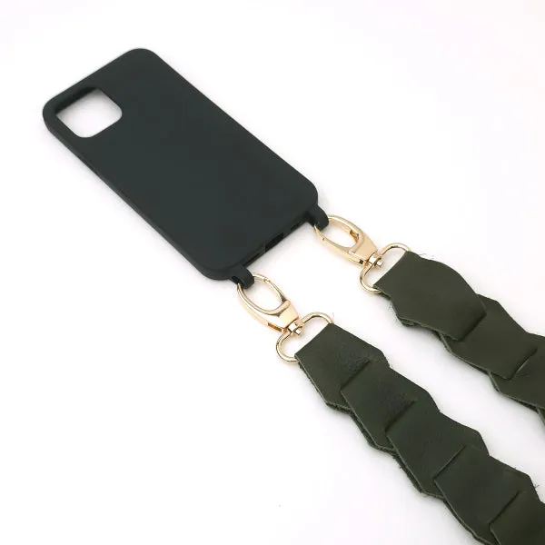 Leather Link strap - Olive w Gold Fittings