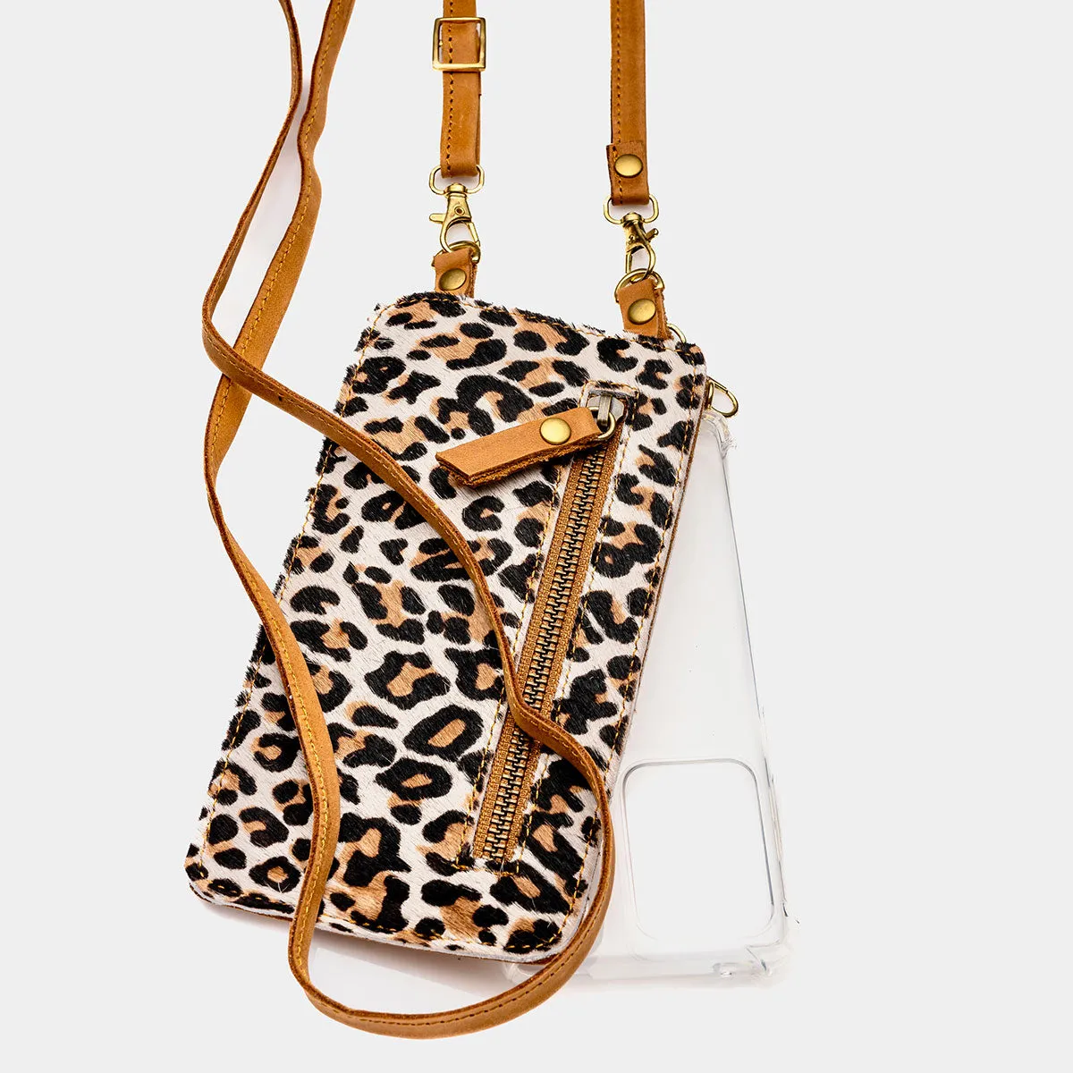 Leopard Leather Purse & Strap