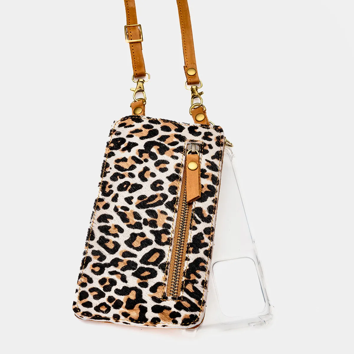 Leopard Leather Purse & Strap
