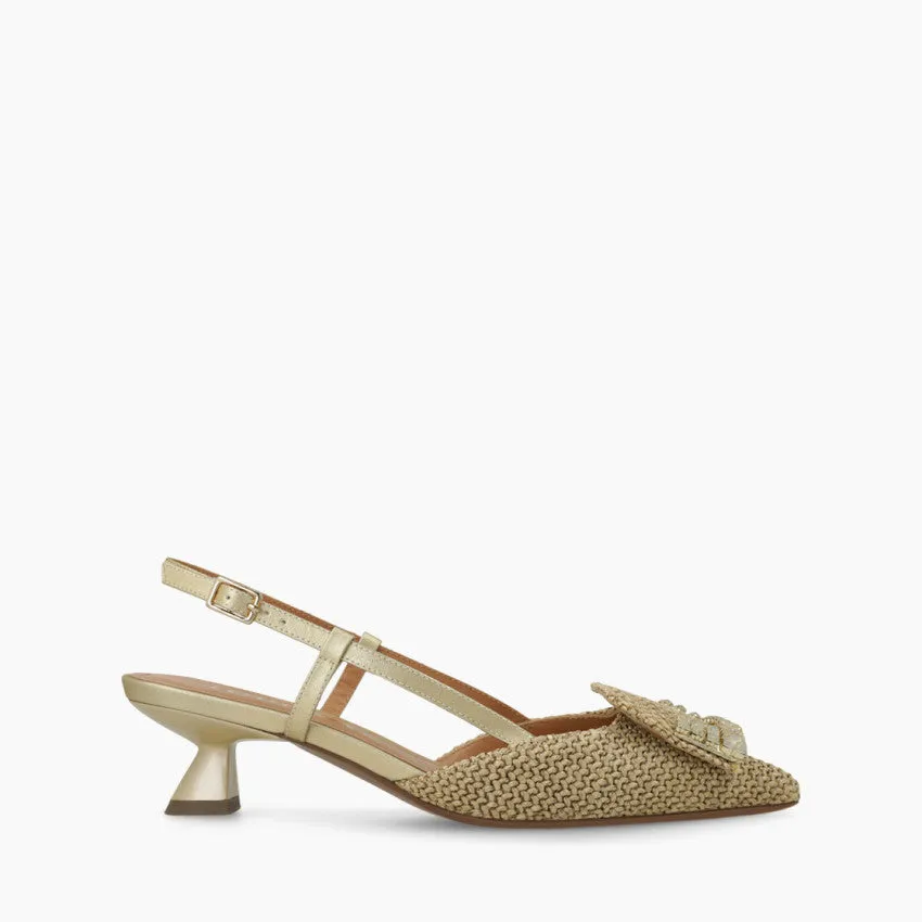 Lodi - DA5502 - Gold Raffia Sling Back