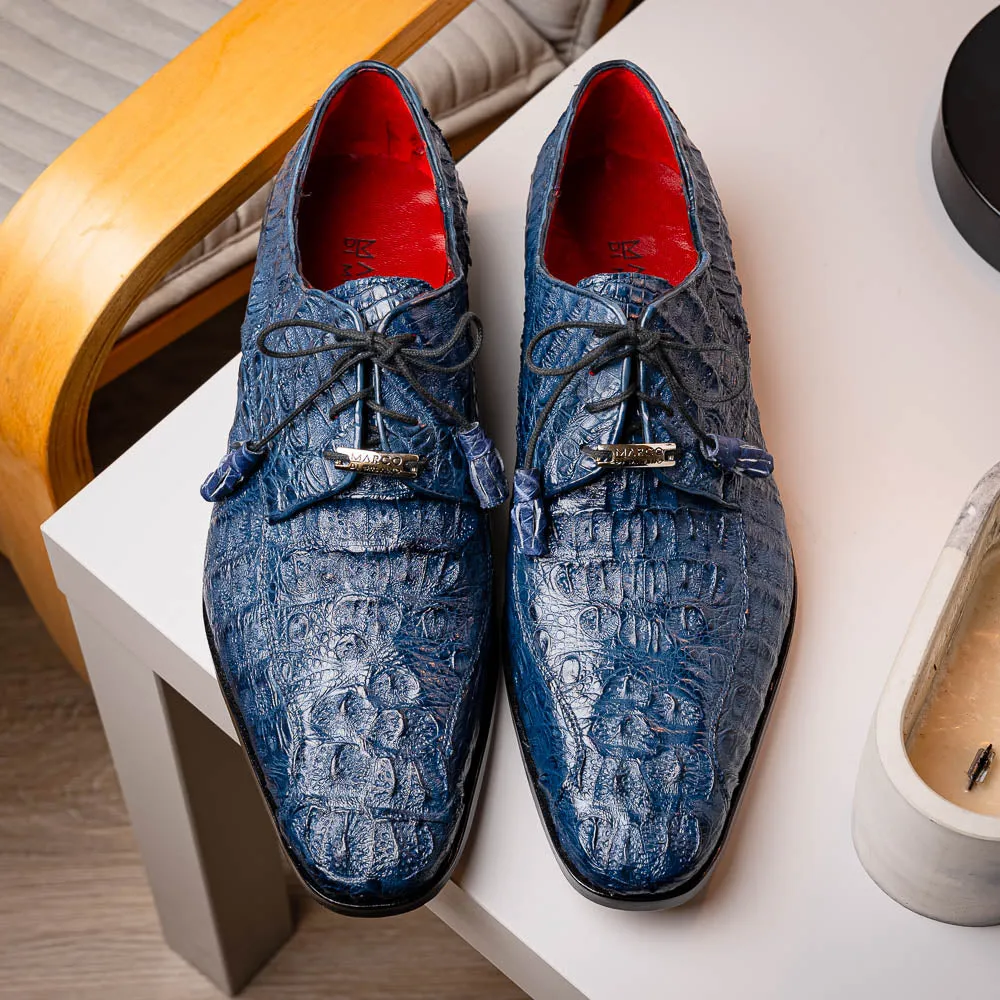Marco Di Milano Apricena in Navy Caiman Crocodile Derby Dress Shoes