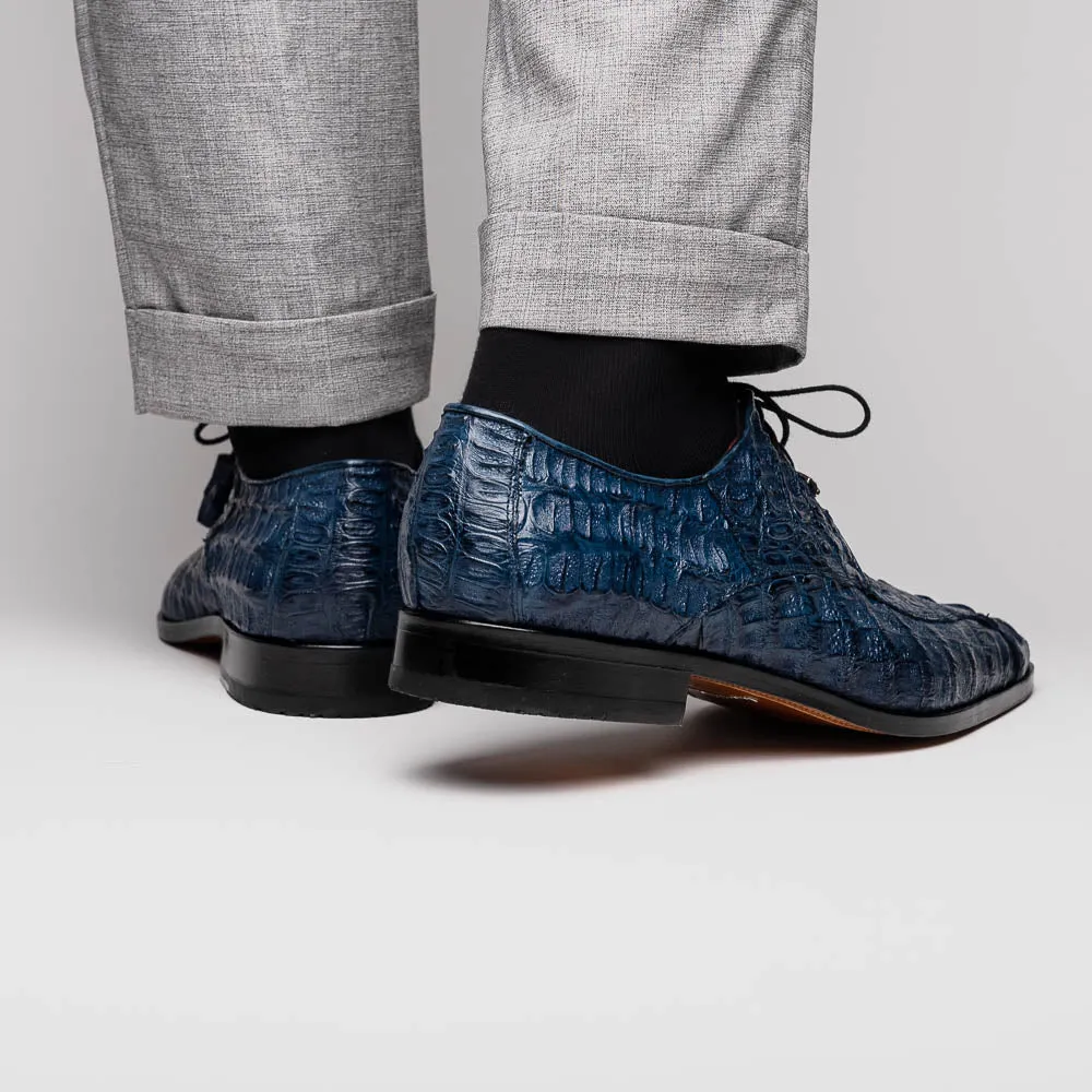 Marco Di Milano Apricena in Navy Caiman Crocodile Derby Dress Shoes