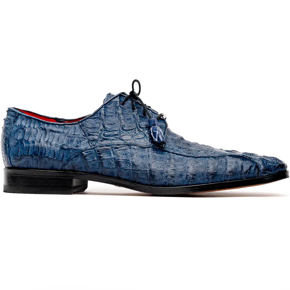 Marco Di Milano Apricena in Navy Caiman Crocodile Derby Dress Shoes
