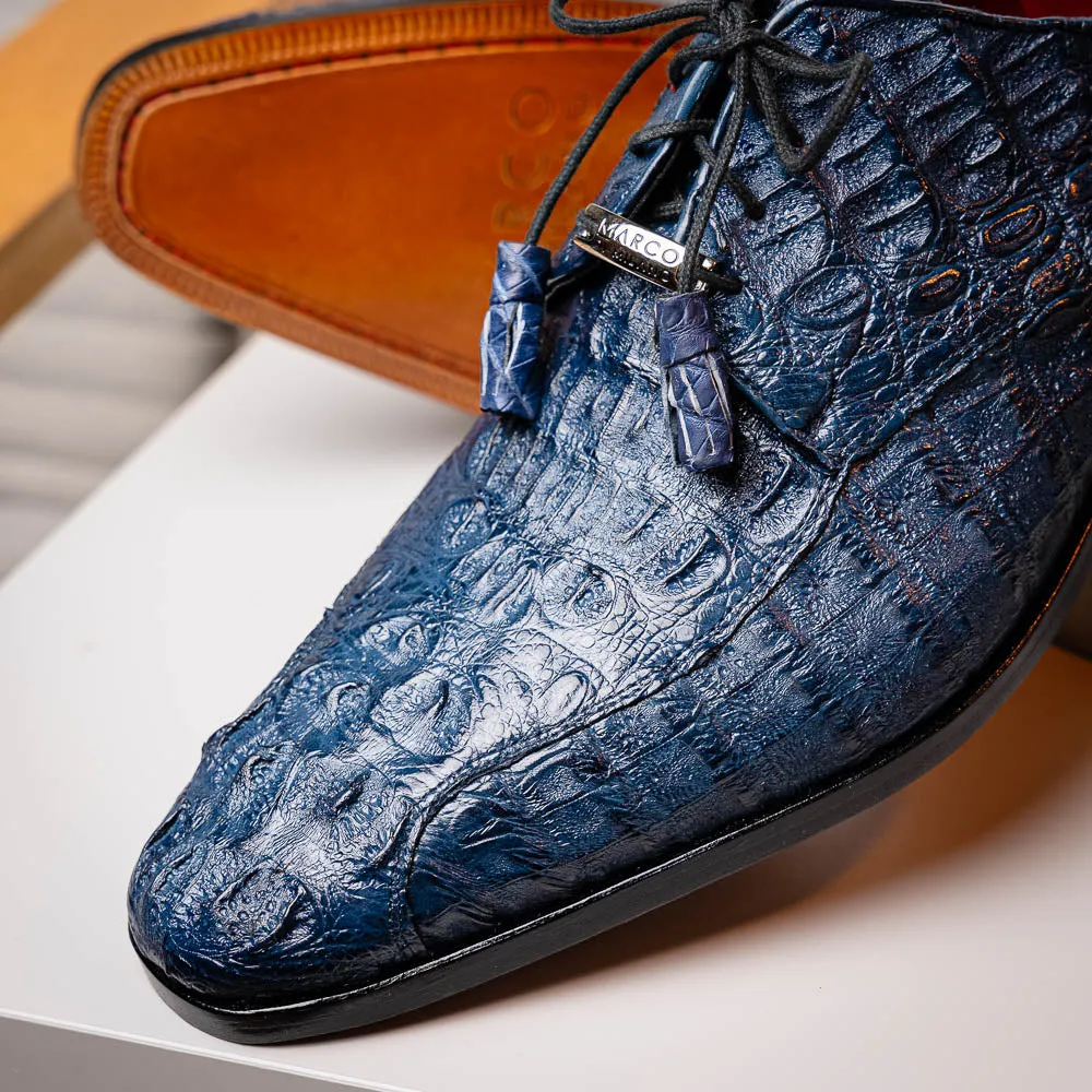 Marco Di Milano Apricena in Navy Caiman Crocodile Derby Dress Shoes