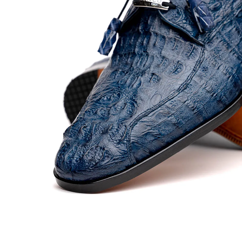 Marco Di Milano Apricena in Navy Caiman Crocodile Derby Dress Shoes