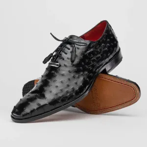 Marco Di Milano Criss in Black Ostrich Oxford Dress Shoes