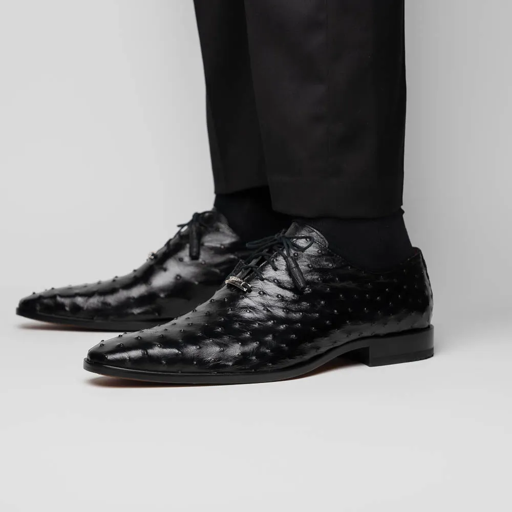 Marco Di Milano Criss in Black Ostrich Oxford Dress Shoes