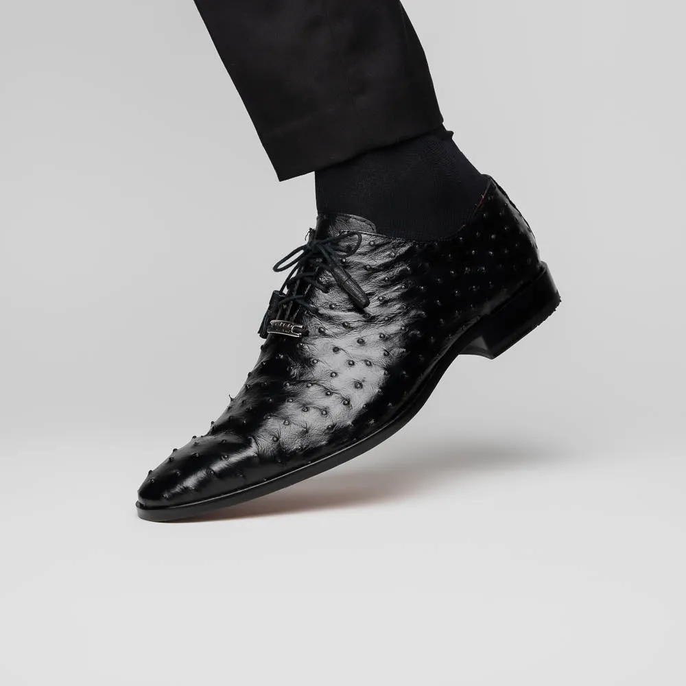 Marco Di Milano Criss in Black Ostrich Oxford Dress Shoes