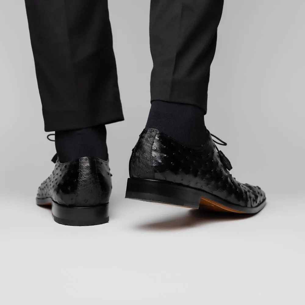 Marco Di Milano Criss in Black Ostrich Oxford Dress Shoes