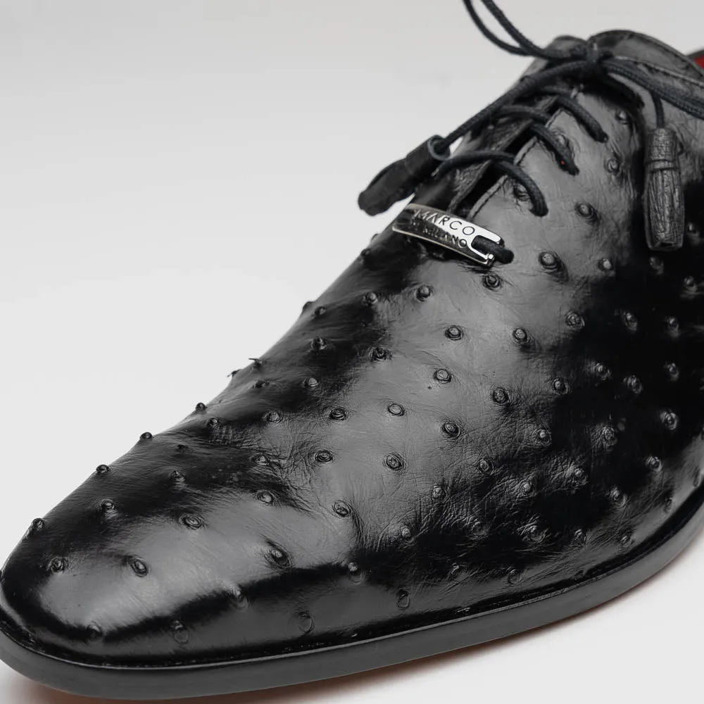 Marco Di Milano Criss in Black Ostrich Oxford Dress Shoes