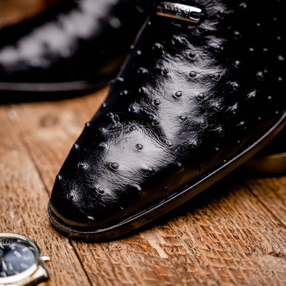 Marco Di Milano Criss in Black Ostrich Oxford Dress Shoes