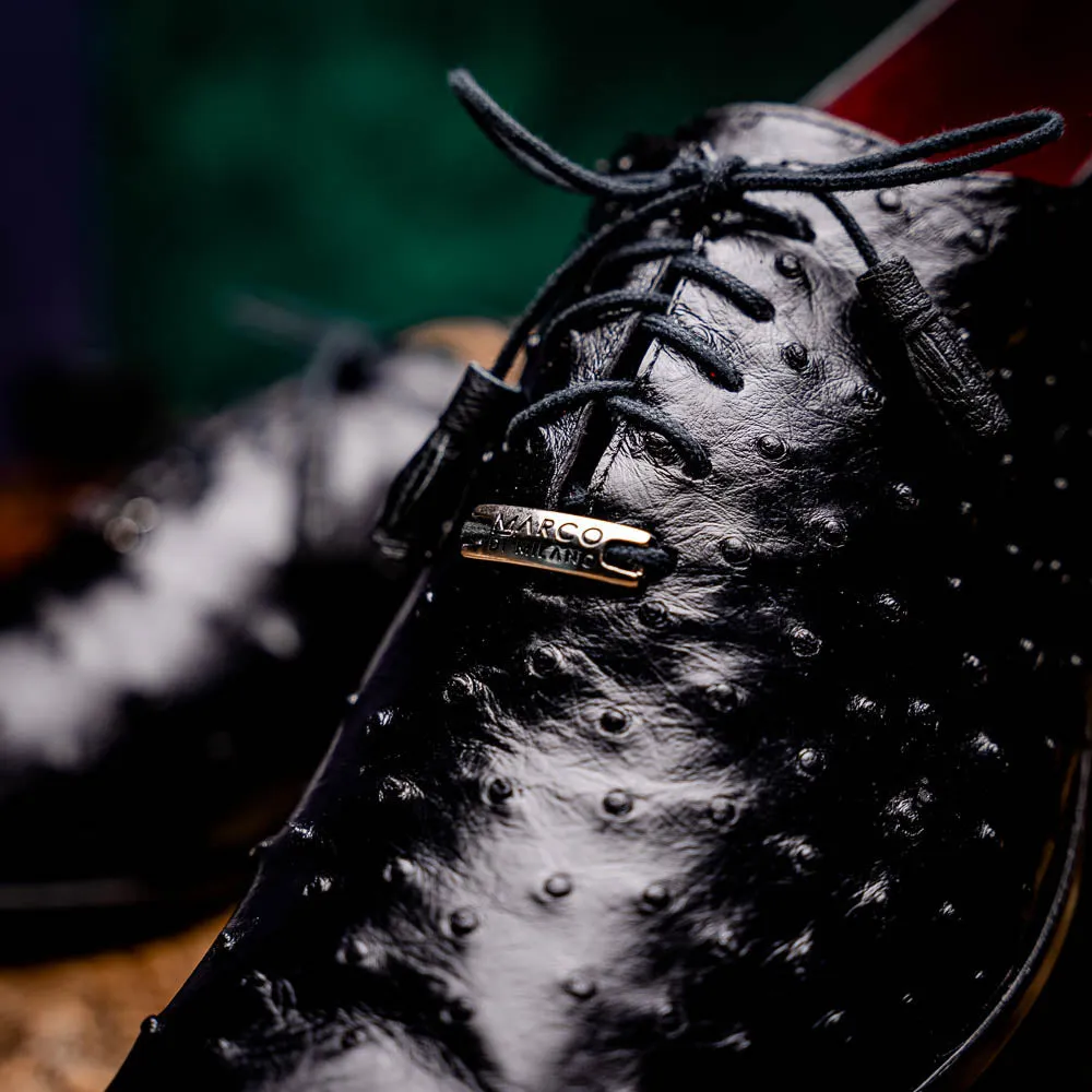 Marco Di Milano Criss in Black Ostrich Oxford Dress Shoes