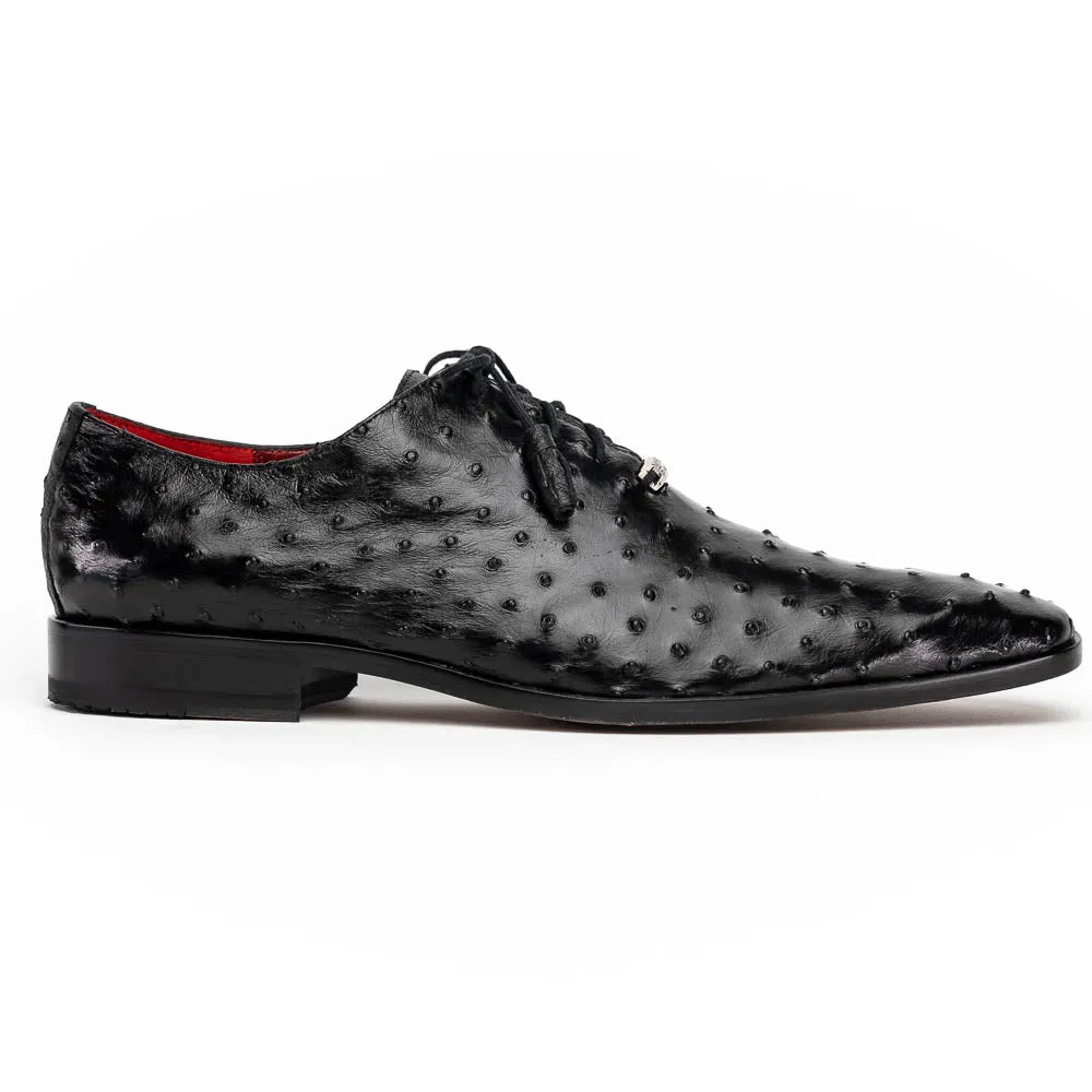 Marco Di Milano Criss in Black Ostrich Oxford Dress Shoes