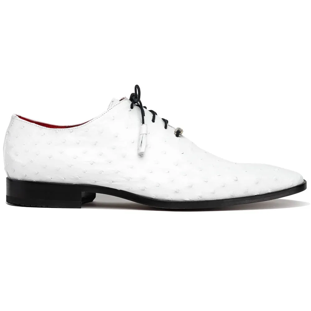 Marco Di Milano Criss in White Ostrich Oxford Dress Shoes