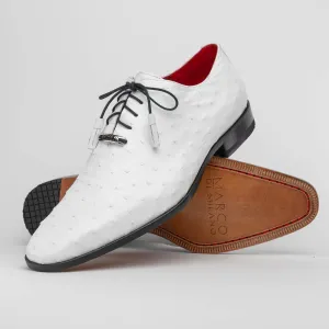 Marco Di Milano Criss in White Ostrich Oxford Dress Shoes